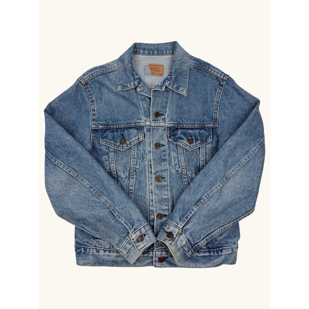 Vintage Levis 70506 0216 Denim Trucker Jacket Medium Wash Blue Mens XS Womens S